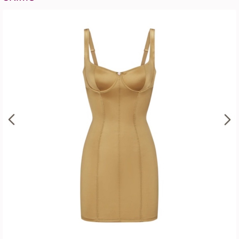 Gold body-con mini dress